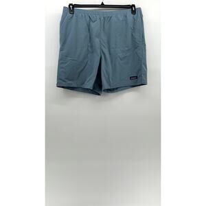PATAGONIA Men's Blue Solid Elastic Waist 5" Pull-On Mesh Baggies Shorts SZ 2XL
